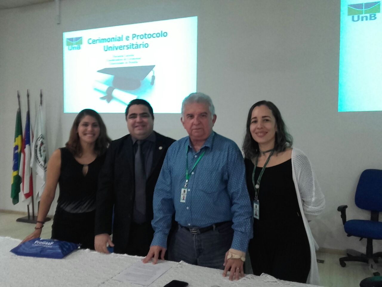 Reitor, professor Sylvio Puga e chefe de gabinete, professor Almir Liberato, prestigiam o evento